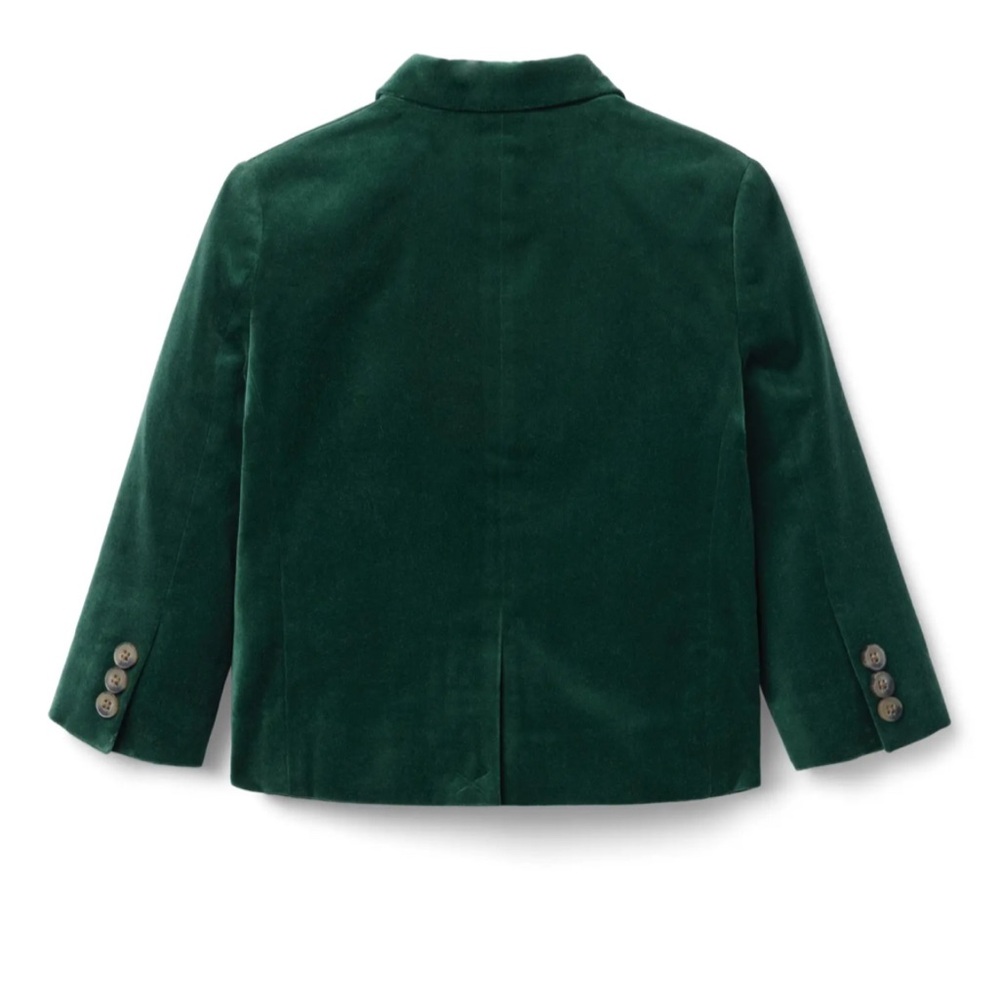 Janie and Jack Forest Green Velvet Blazer - Picture 3 of 3